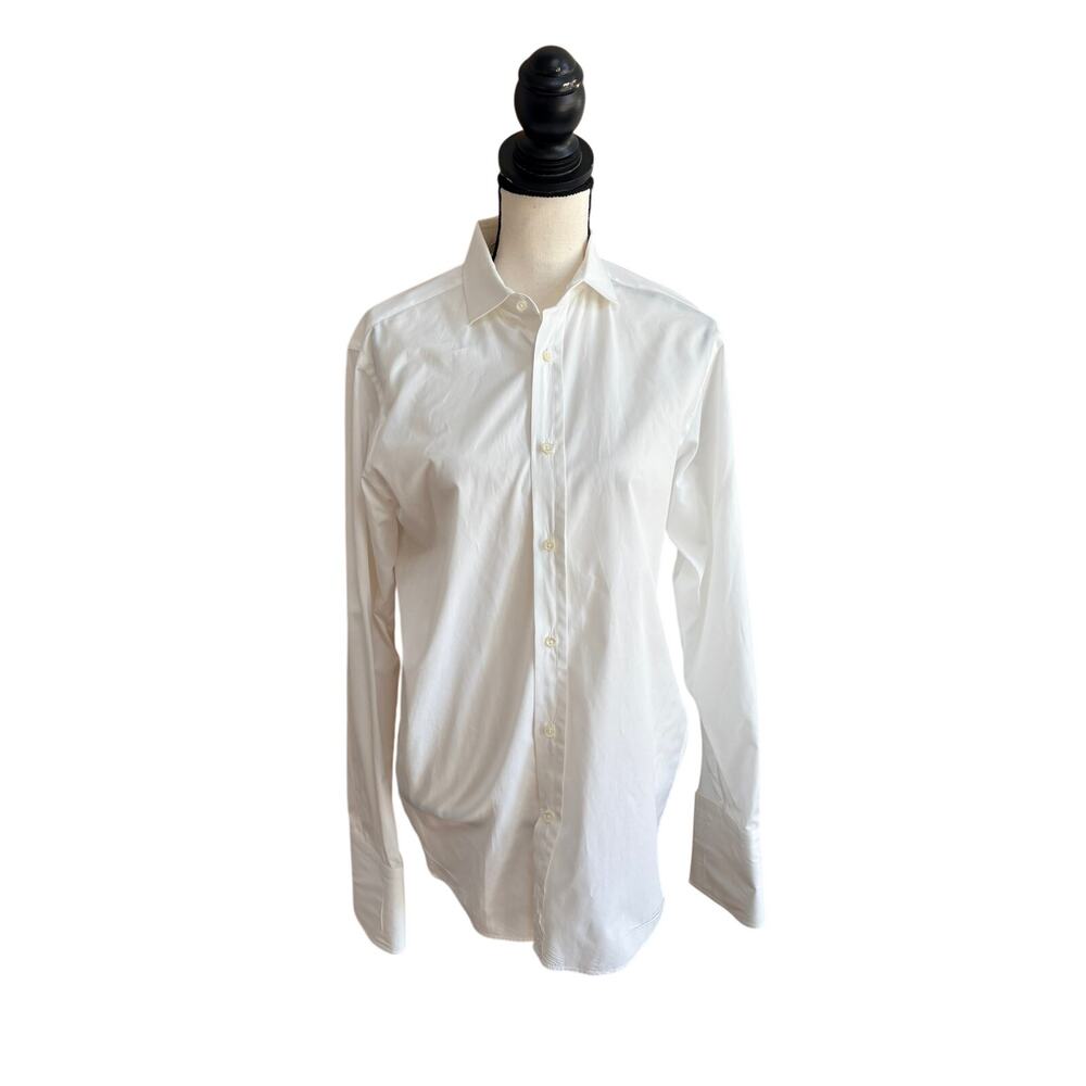 Ralph Lauren Black Label Men's Dress Shirt White Italian French Cuff 15